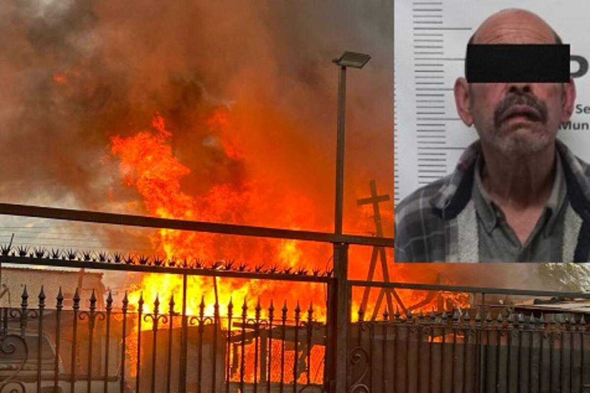 Adulto mayor incendia una casa y es detenido
