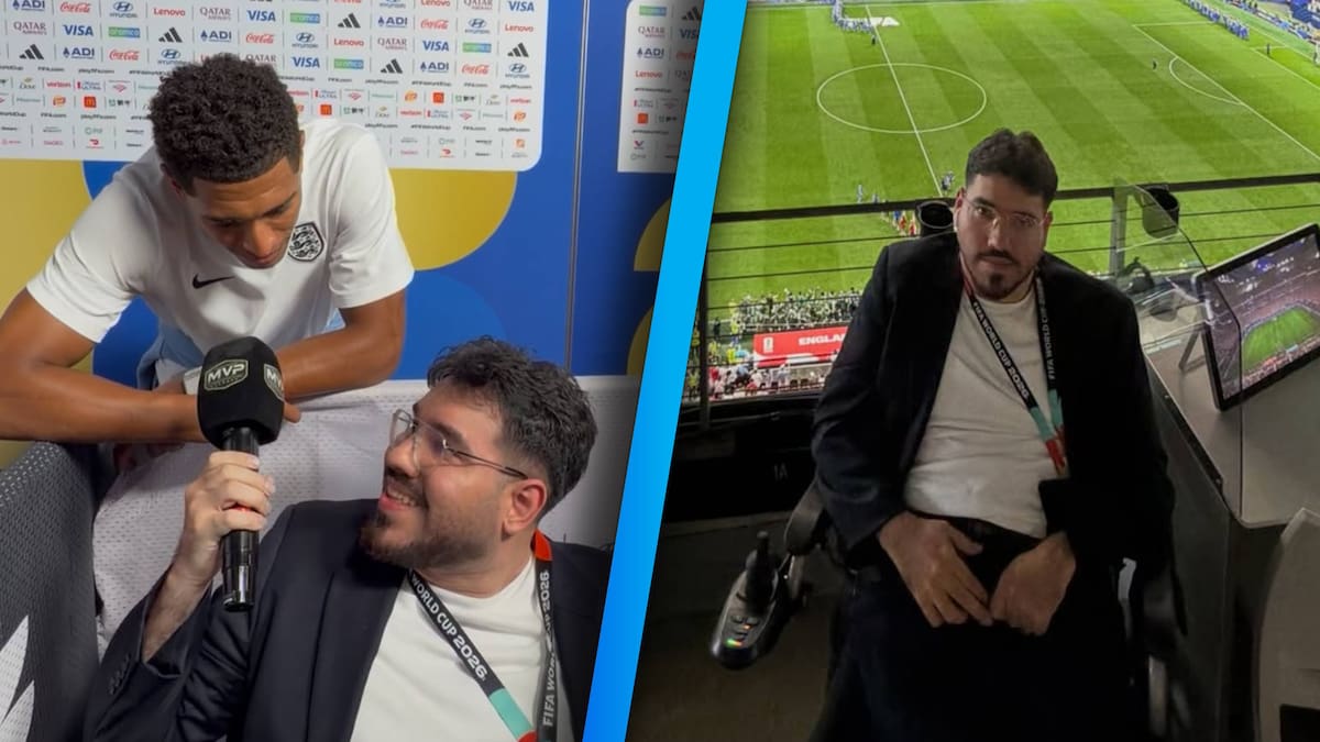 Jude Bellingham y Noni Madueke fueron los únicos jugadores de Inglaterra que atendieron a un reportero venezolano con discapacidad (VIDEO)