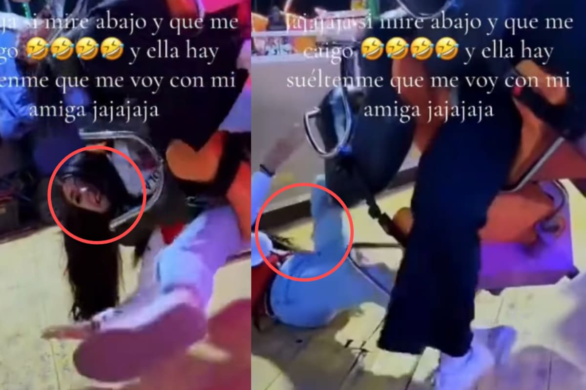 “¡Qué peligro! Menos mal que cayó cerca del suelo”: joven se sube a juego mecánico con su amiga en una feria y protagoniza estrepitosa caída dentro del mismo