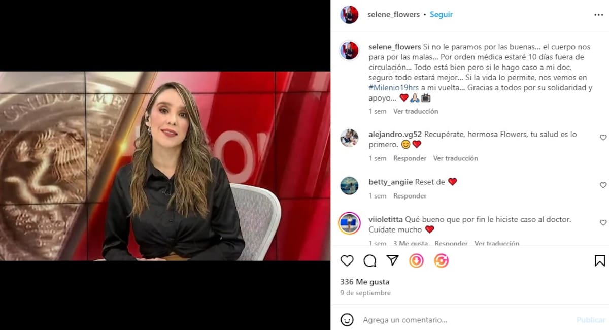 Selene Flores anunció que tomaría un descanso de diez días / Instagram: @selene_flowers