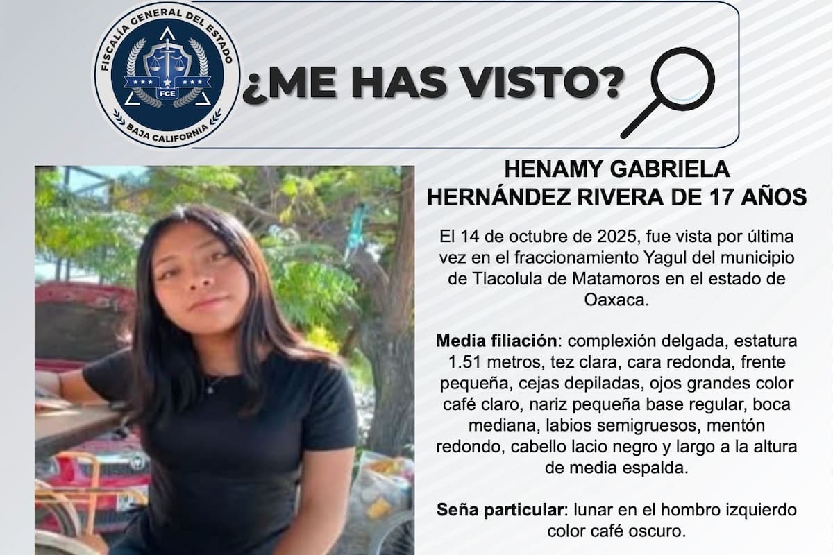Se busca a Henamy Gabriela Hernández Rivera de 17 años