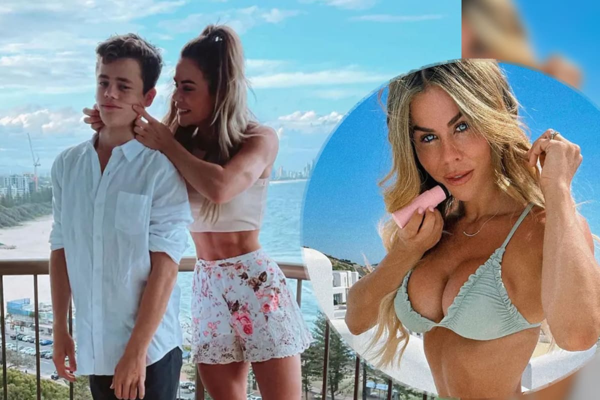 Madre duramente criticada por posar en tanga con su hijo de 15 años responde a insultos