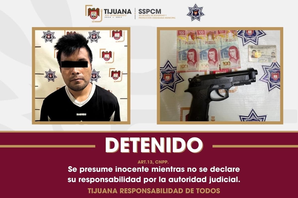 Aseguran en Tijuana a sujeto señalado por robo con violencia a conductor de plataforma digital