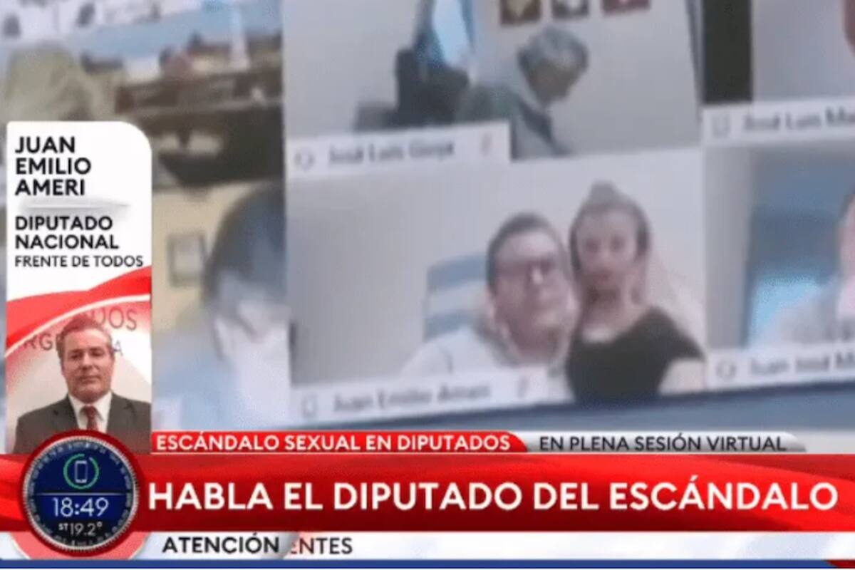 Renuncia Juan Ameri, el diputado argentino que besaba pechos de su pareja en sesión virtual por Zoom
