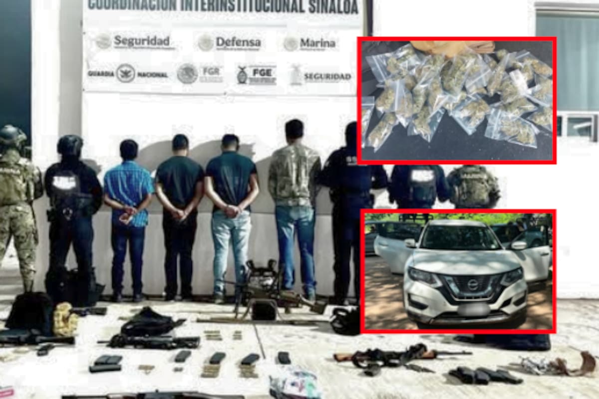 Rescatan a persona secuestrada en Culiacán: Grupo Interinstitucional asegura armas, vehículos robados y presunta droga