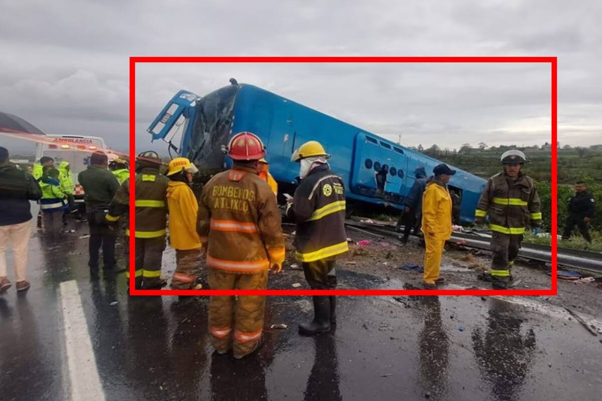 Puebla: Accidente de autobús en autopista deja 35 heridos
