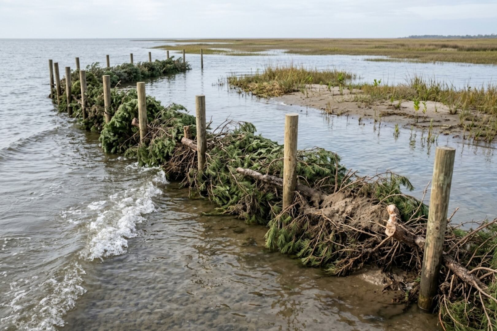 La recuperación de las marismas ayuda a reducir el impacto del oleaje y fortalece la protección de las comunidades frente al avance del mar. Foto: Ilustrativa