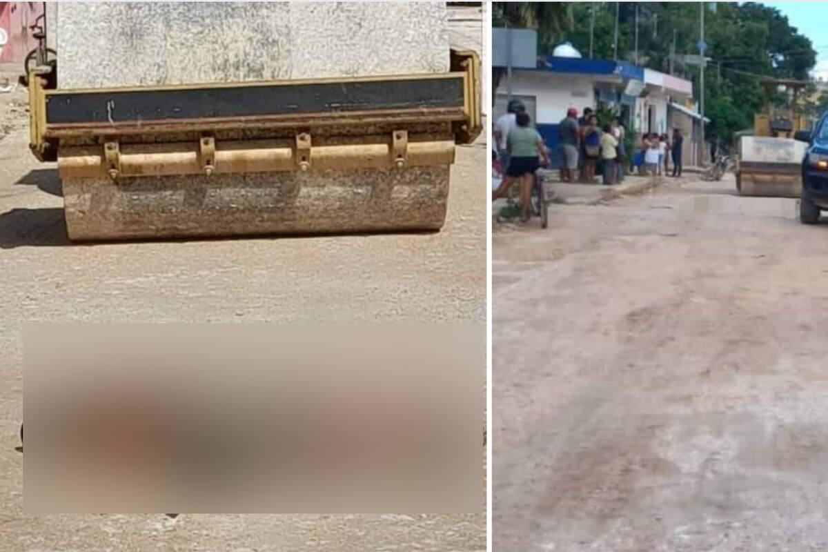 Muere menor aplastado por aplanadora en Yucatán