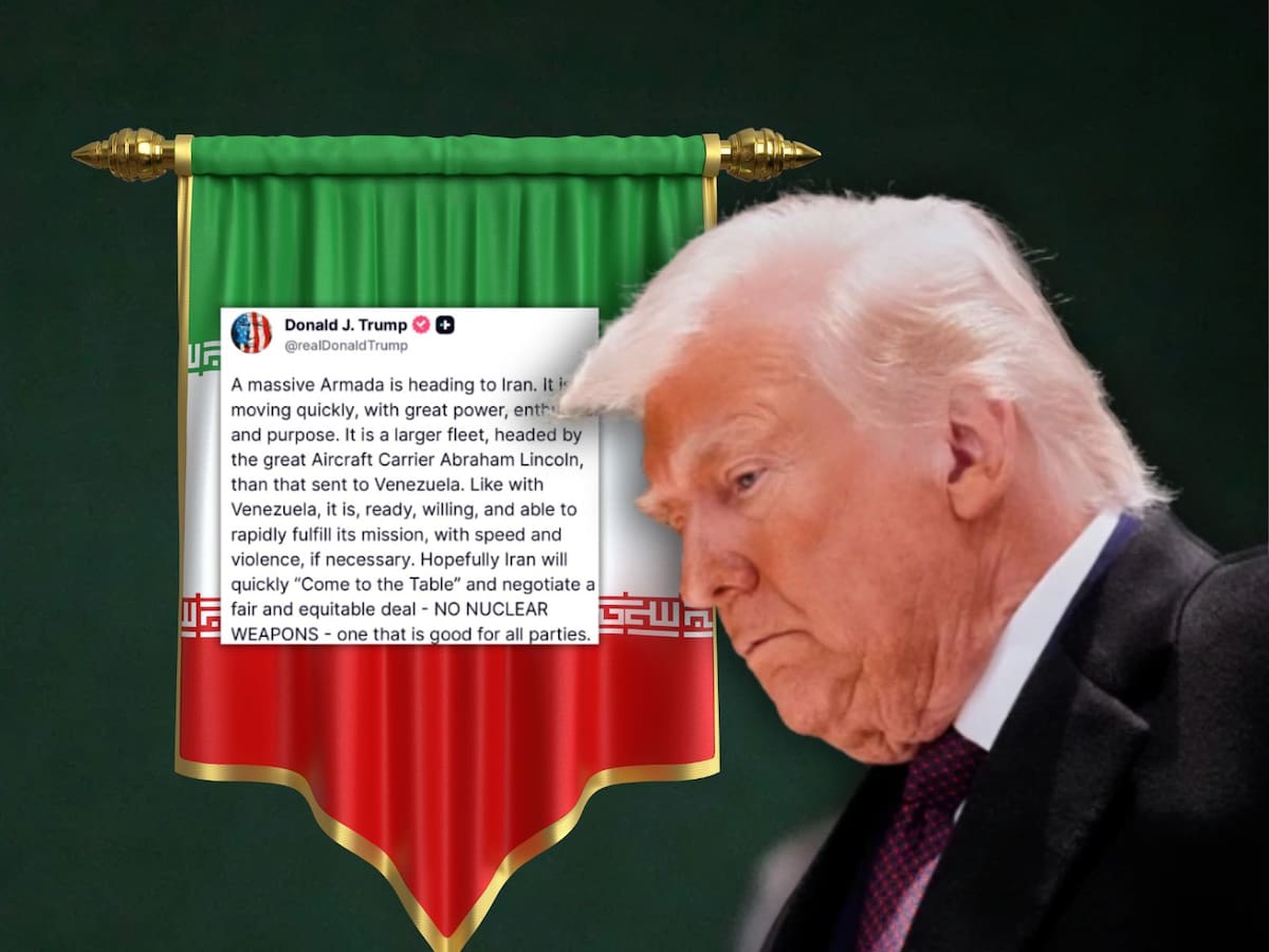 Trump advierte a Irán que enfrentará un escenario como Venezuela si no negocia su programa nuclear: una armada de EEUU ya se dirige a Medio Oriente. | Crédito: AP/Truth Social
