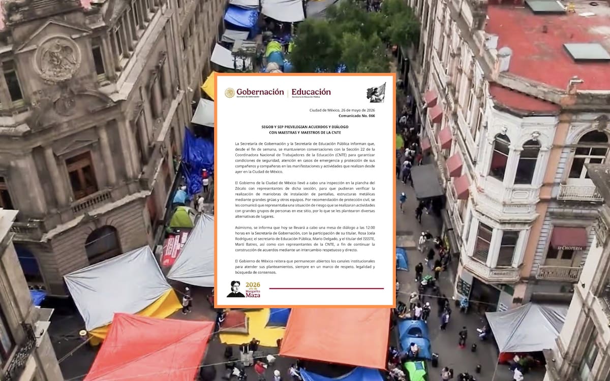 La CNTE aceptó dialogar con Rosa Icela Rodríguez, Mario Delgado y Martí Batres tras un fin de semana de protestas donde se les negó acceso al Zócalo por trabajos del FIFA Fan Fest 2026.