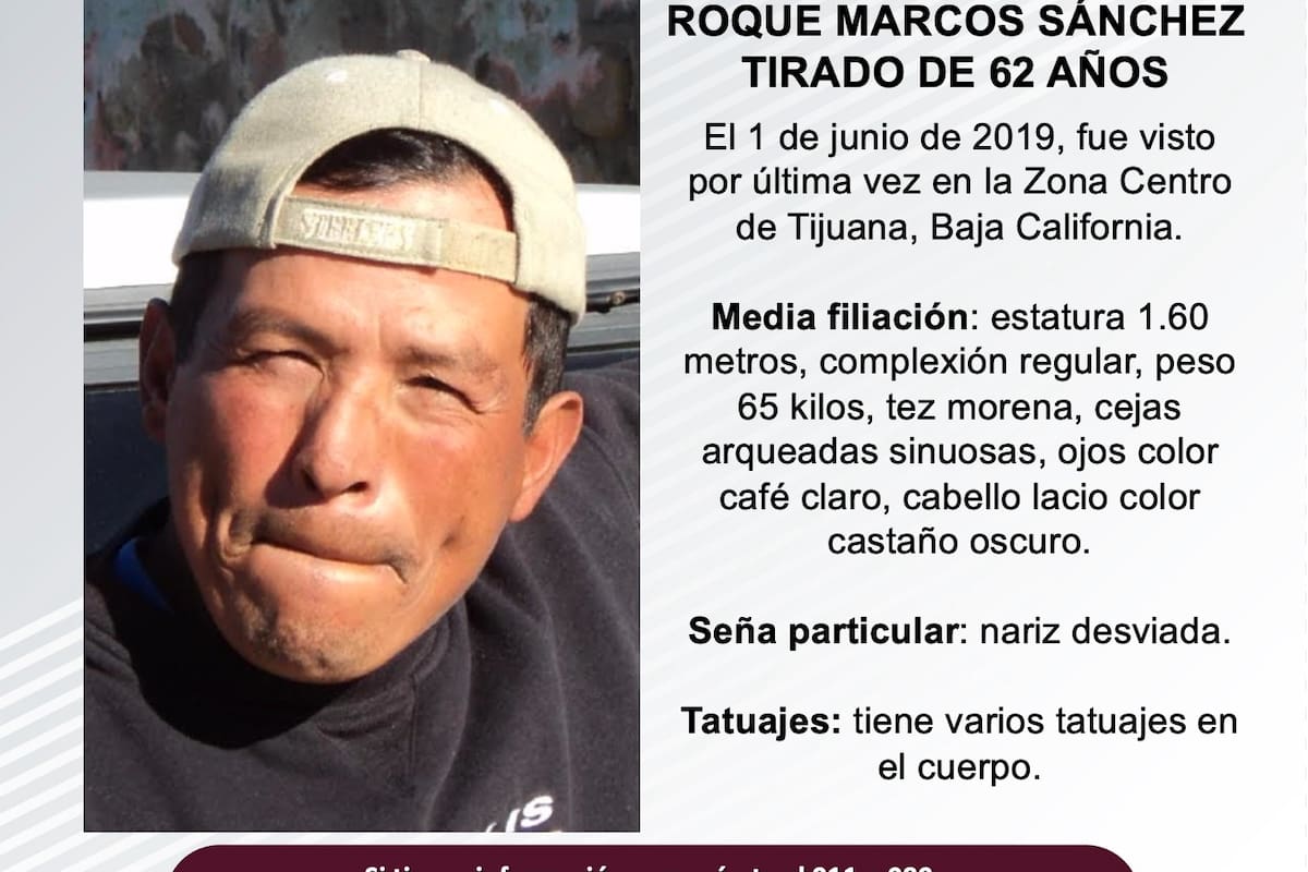 Se busca Roque Marcos Sánchez Tirado de 62 años
