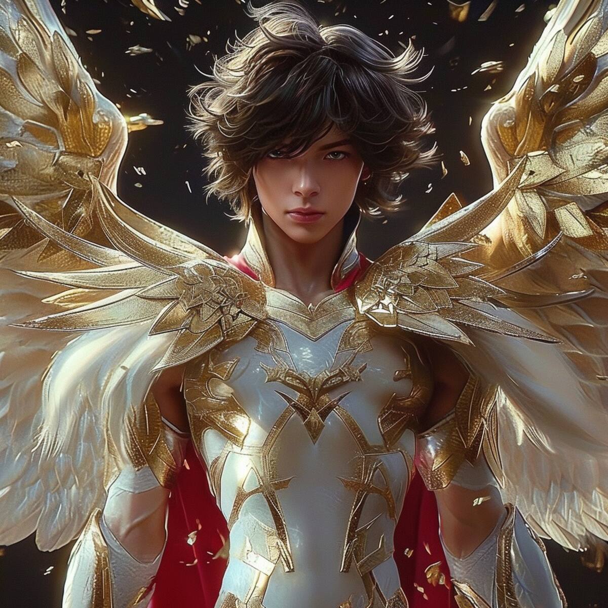 Detalles que impresionan: la IA resalta la fuerza y el honor de Seiya en esta interpretación visual única.