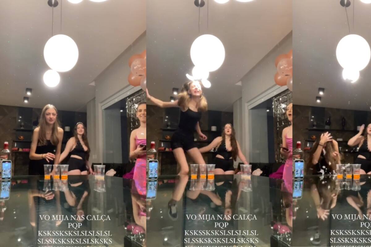 Juego de “beer pong” sale MAL: una joven estrella su cabeza con una lámpara al festejar su victoria (VIDEO)
