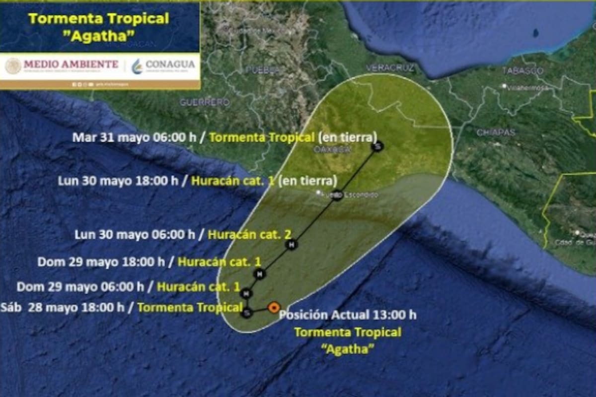 Tormenta tropical “Agatha” podría convertirse en huracán en los próximos días