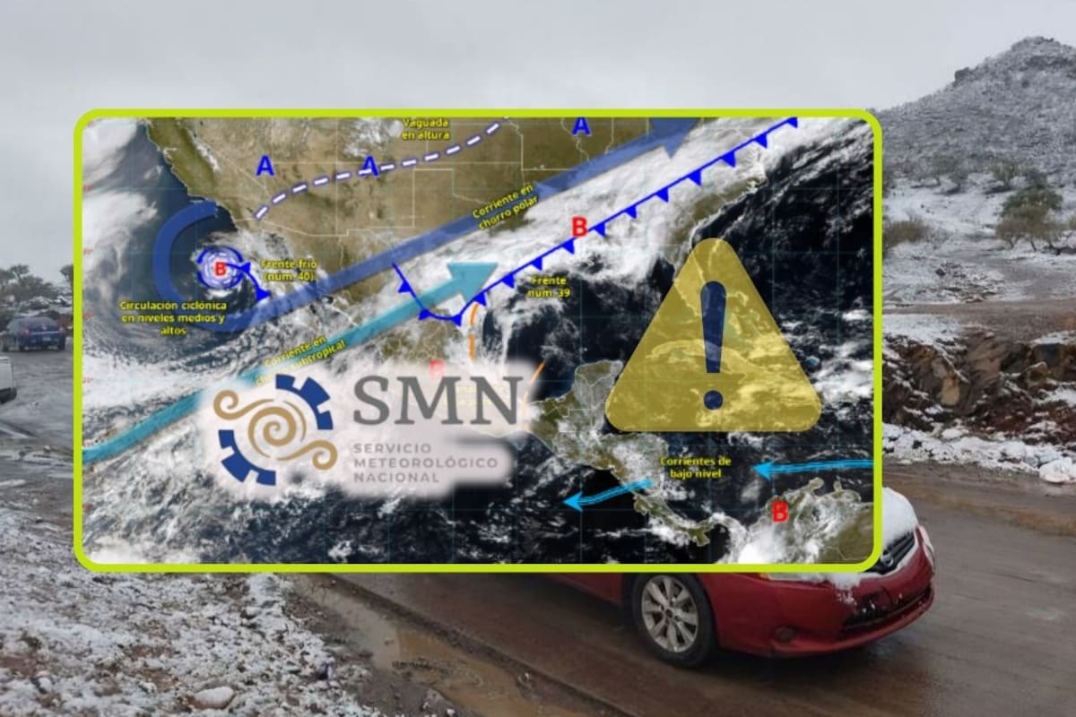 Tormenta invernal y frente frío 40 seguirán ‘congelando’ estos estados martes y miércoles con lluvias fuertes, nevadas, vientos con rachas de 80 km/h y heladas de hasta -10°C; SMN advierte por posible formación de tornados