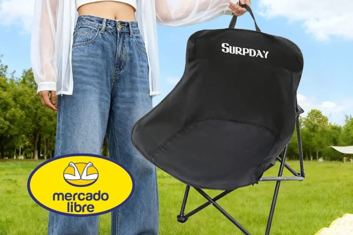 Mercado Libre rebaja 38% el set de dos sillas playeras portátiles SURPDAY, una oferta con envío gratis ideal para renovar tu equipo de exteriores por solo 375 pesos