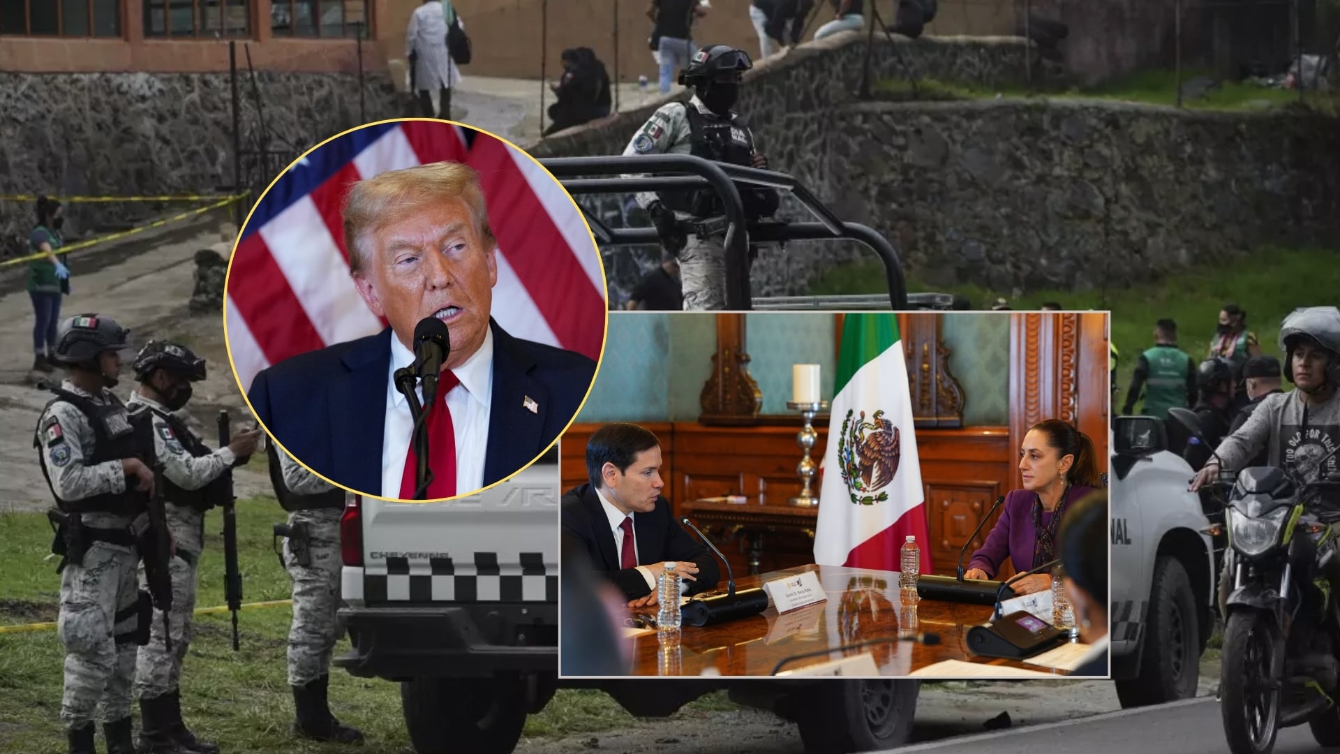 En un comunicado conjunto, ambos gobiernos resaltaron que su cooperación se basa en respeto a la soberanía, responsabilidad compartida y confianza mutua. Foto: Especial (AP/Gobierno de México/Reuters)