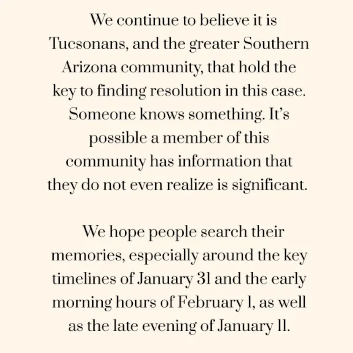 Savannah Guthrie pide ayuda urgente a la comunidad de Arizona para resolver la desaparición de su madre Nancy. Foto: savannahguthrie/instagram