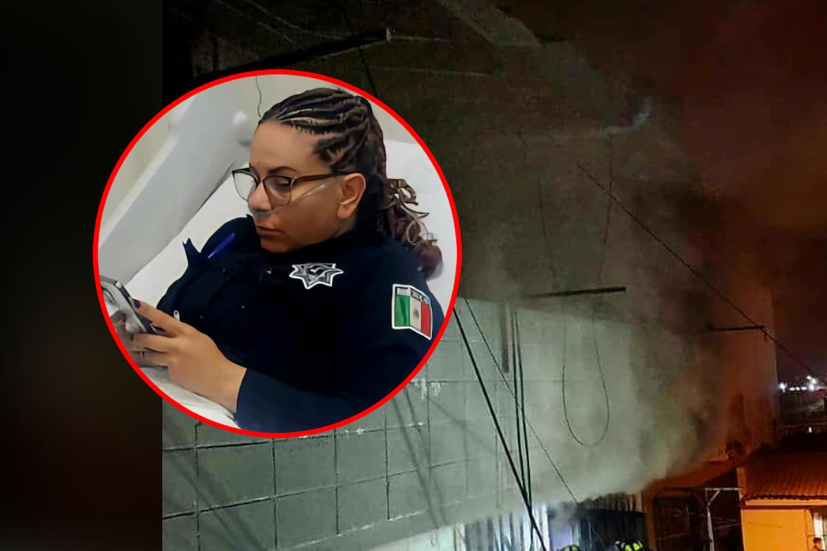 Mujer policía rescata a un hombre inconsciente de incendio en Nogales y se convierte de héroe