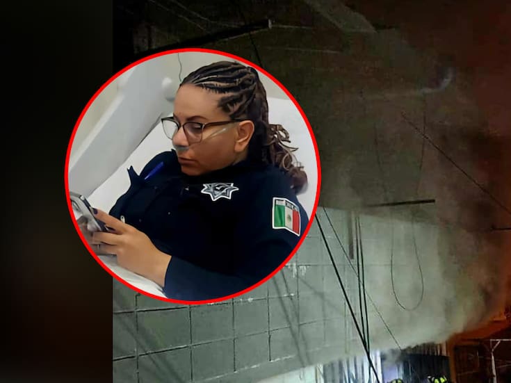 Mujer policía rescata a un hombre inconsciente de incendio en Nogales y se convierte de héroe