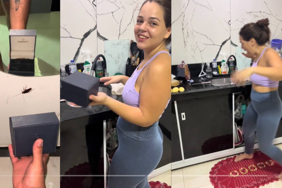 Hombre le hace broma pesada a su esposa: le hace creer que le regala una joya, ¡pero era una cucaracha realmente!