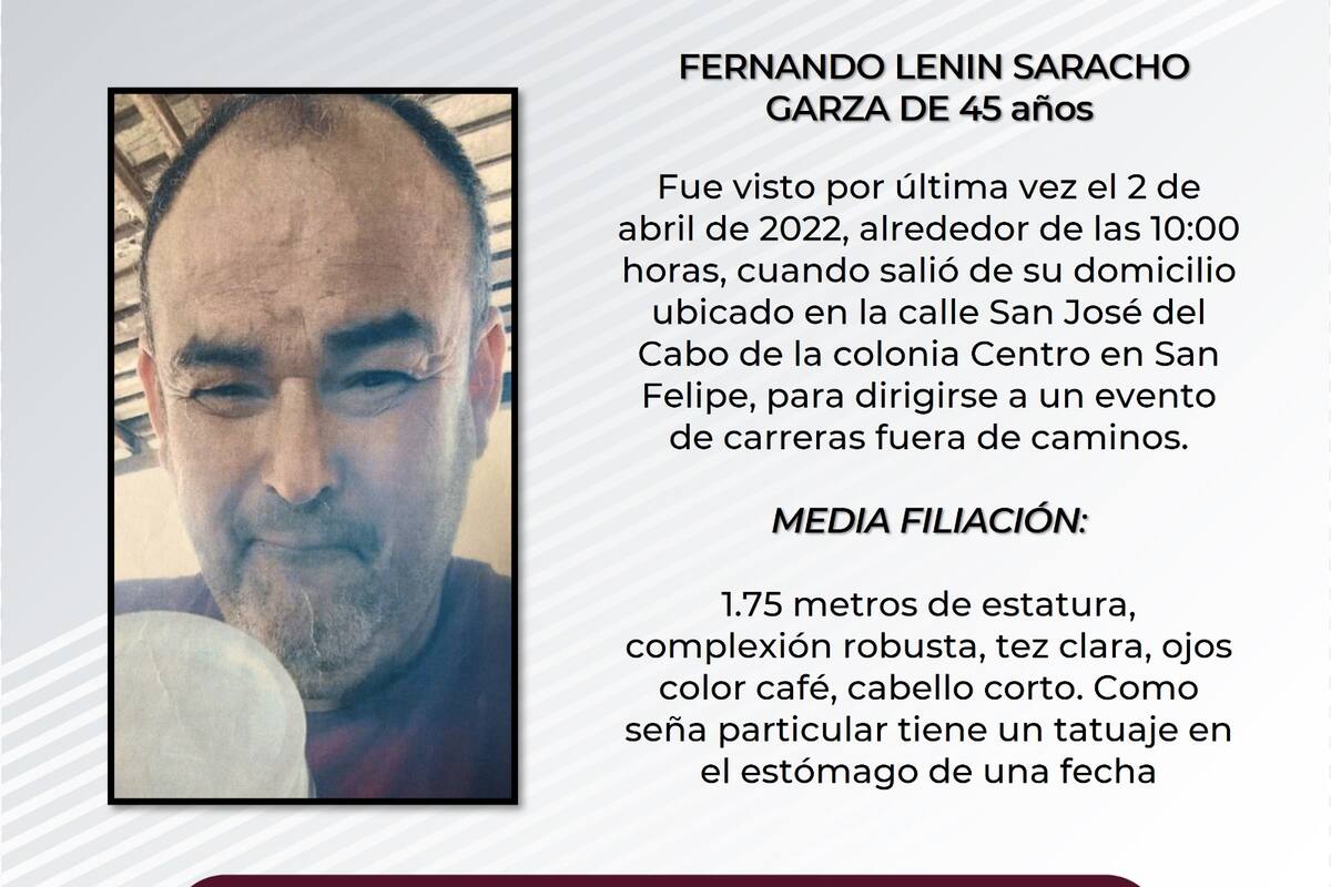 Solicitan apoyo para localizar a Fernando Lenin Saracho Garza
