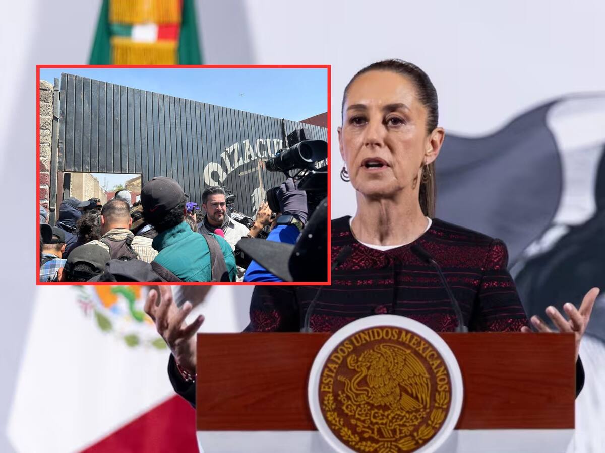 Sheinbaum llama a los periodistas que asistieron al Rancho Izaguirre a narrar lo que vieron. | Crédito: El Universal/Shaila Rosagel (GH)