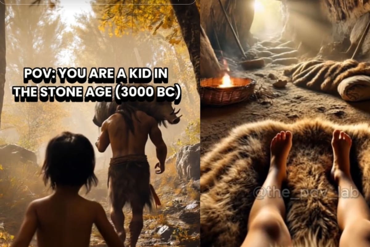 POV: Así hubiera sido despertar como un niño en la Era de Piedra, según una IA