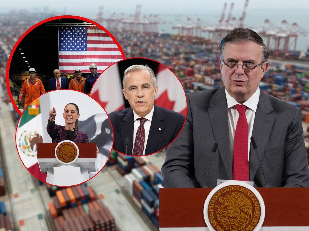 Ebrard prepara nuevas propuestas para renovar el T-MEC mientras Trump defiende uso de aranceles. | Crédito: Presidencia/AP