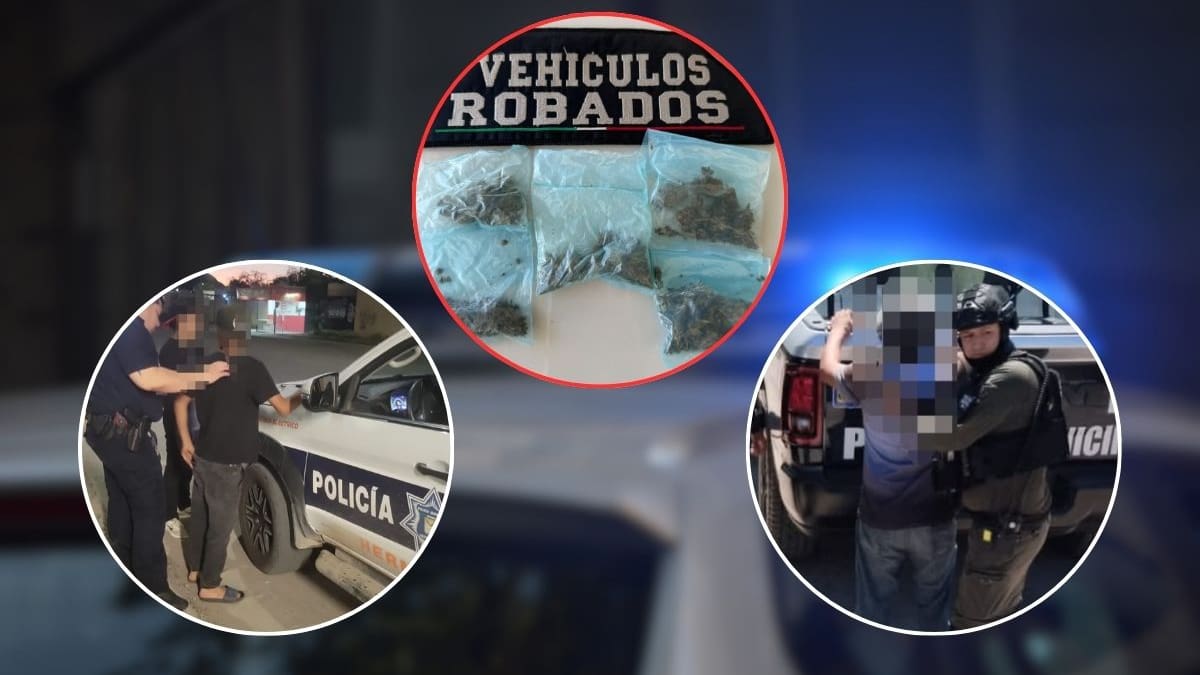 Dos detenidos en Hermosillo por daños contra la salud: uno con mariguana en San Benito y otro con crystal en Ley 57