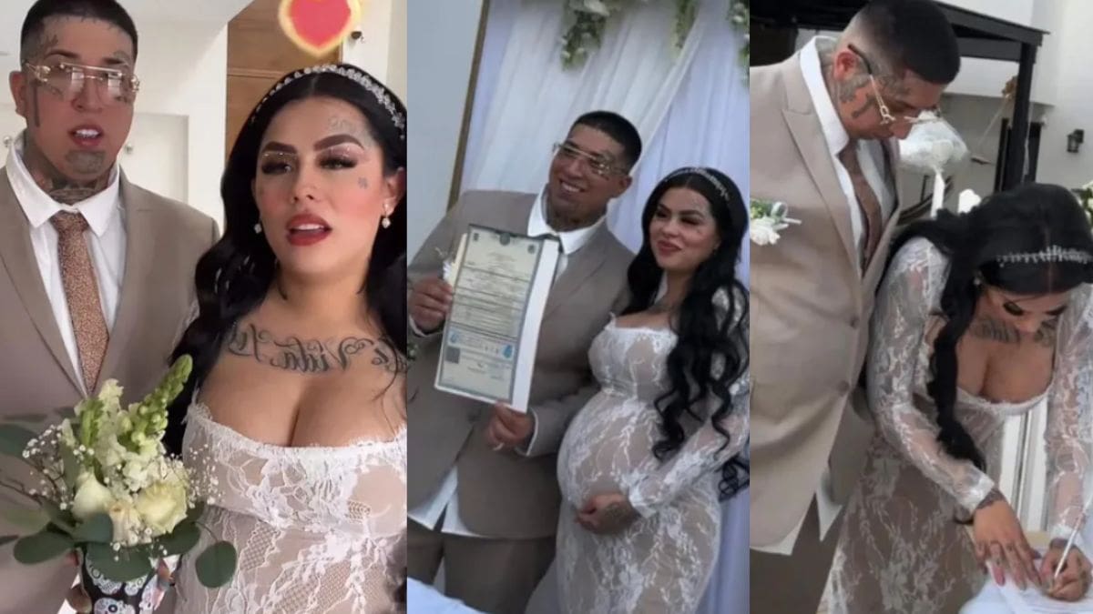 Mona y Geros se dan el “sí” en una boda “íntima” que terminó en un live masivo: así fue el enlace civil en León