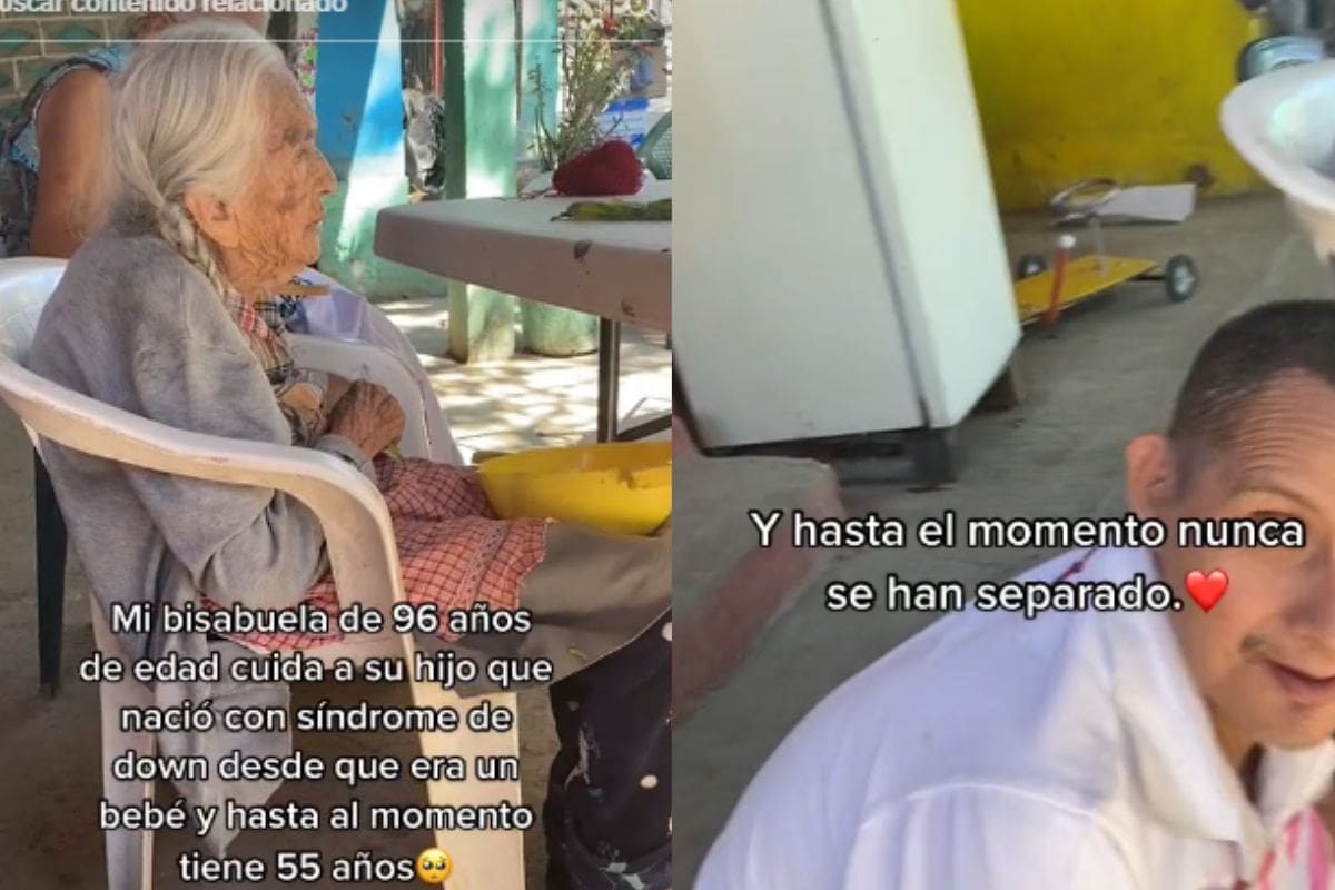 “Se rehúsa a dejarlo solo”: Abuela de 96 años se viraliza por cuidar de su hijo que nació con síndrome de Down
