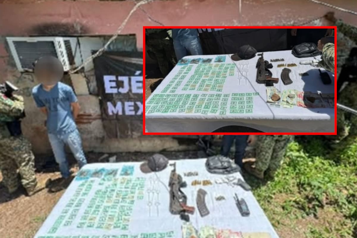 Caen dos armados en Culiacán con arsenal, drogas y más de 6,000 pesos en efectivo