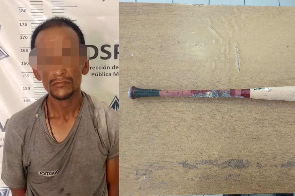 Rompe ventana con bate y exige entrar a casa de su madre: fue detenido