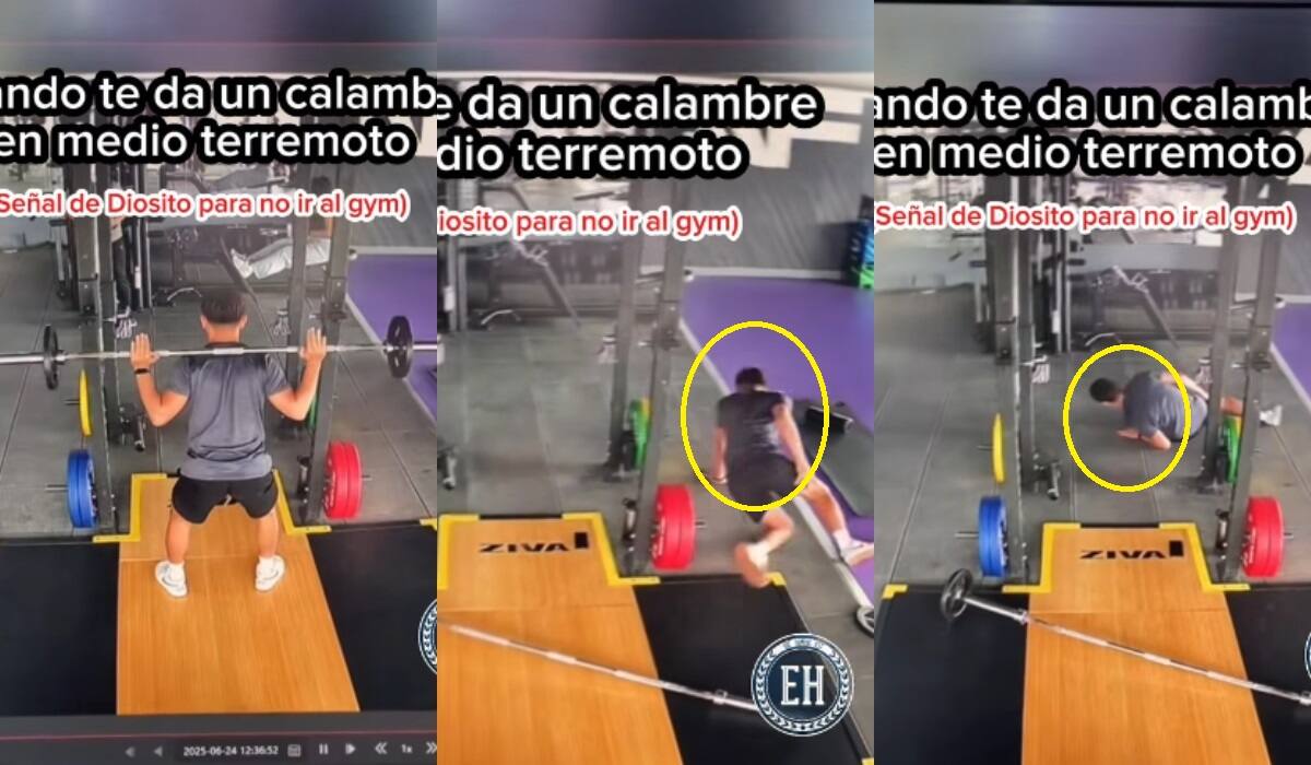 Hombre que hacía ejercicio se vuelve viral tras sufrir un calambre en medio de un terremoto y salir así del gimnasio para salvar su vida