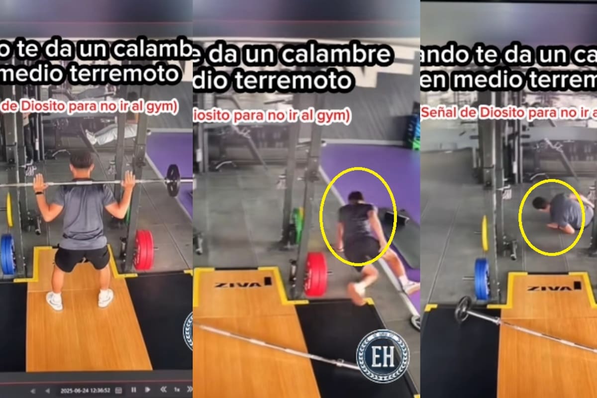 Hombre que hacía ejercicio se vuelve viral tras sufrir un calambre en medio de un terremoto y salir así del gimnasio para salvar su vida