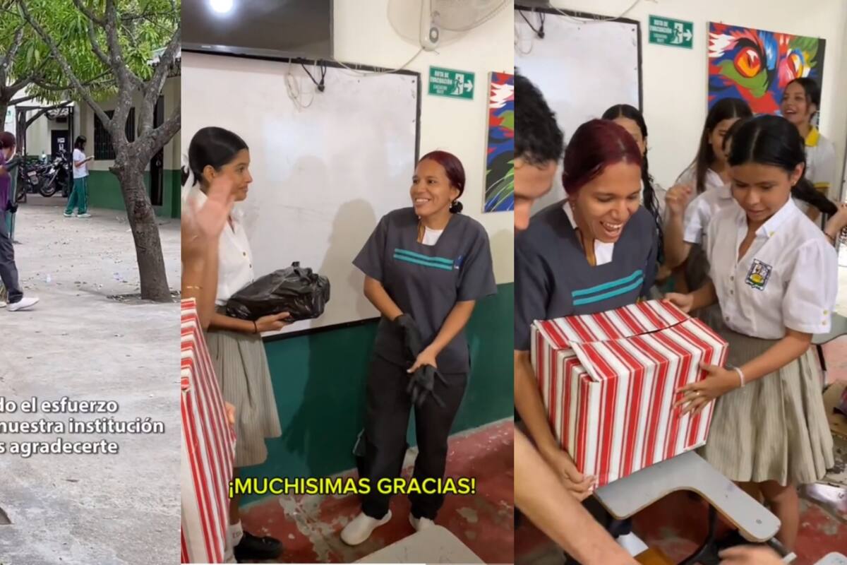 TikTok | Estudiantes sorprenden a la conserje de su escuela con un regalo en agradecimiento por su gran esfuerzo diario