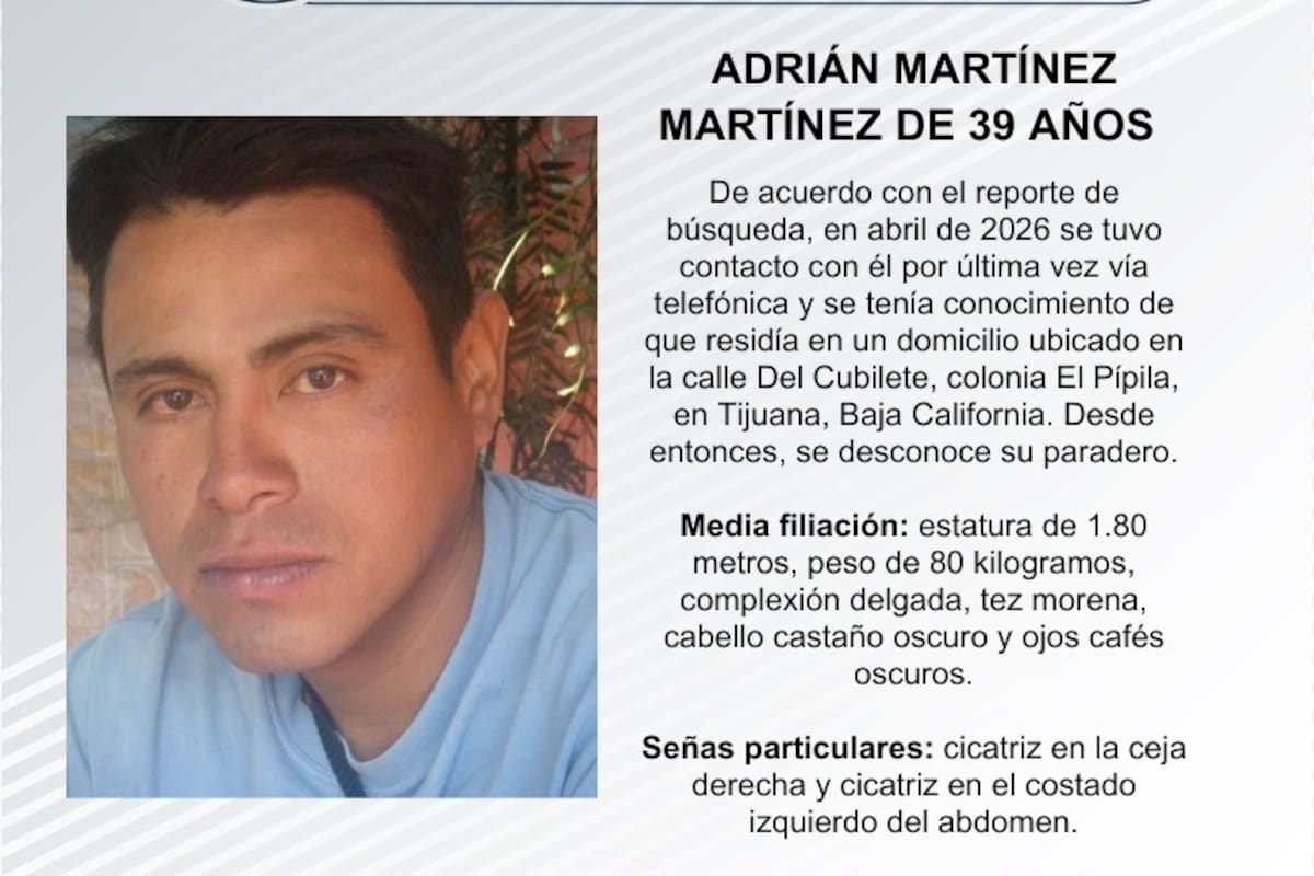Se busca Adrián Martínez Martínez de 39 años de edad