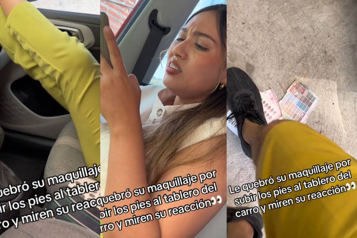 Hombre le quebró su maquillaje a su esposa por subir los pies al tablero del carro