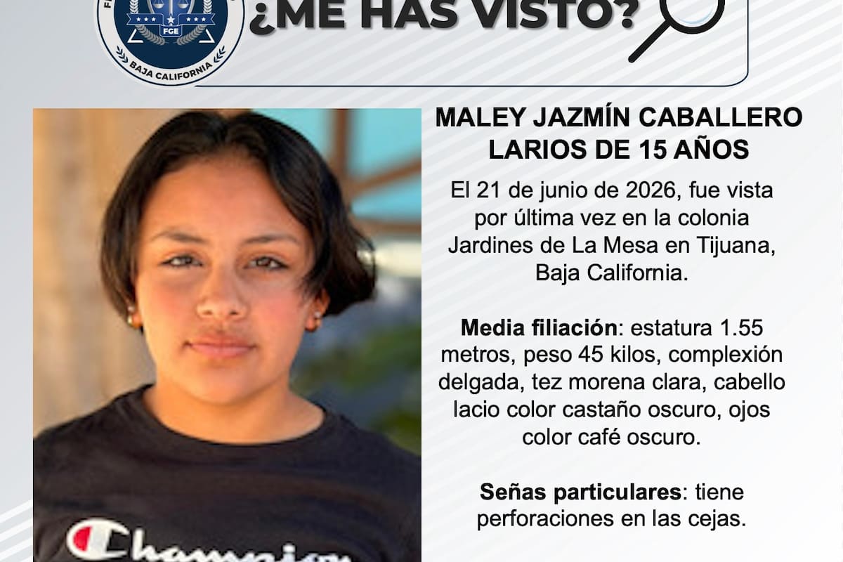 Se busca Maley Jazmín Caballero Larios de 15 años