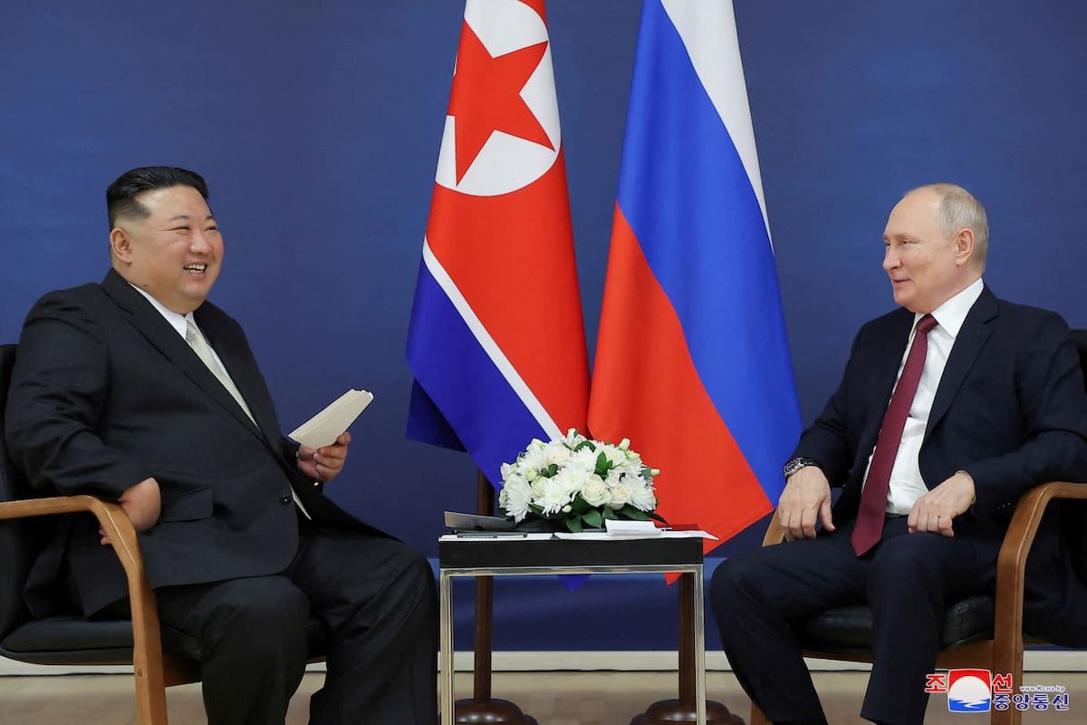 Foto de archivo de una cumbre entre el Presidente ruso Vladimir Putin y el líder norcoreano Kim Jong Un en el Cosmódromo de Vostochny, en la región rusa de Amur
Sept 13, 2023
North Korea's Korean Central News Agency, KCNA via REUTERS/