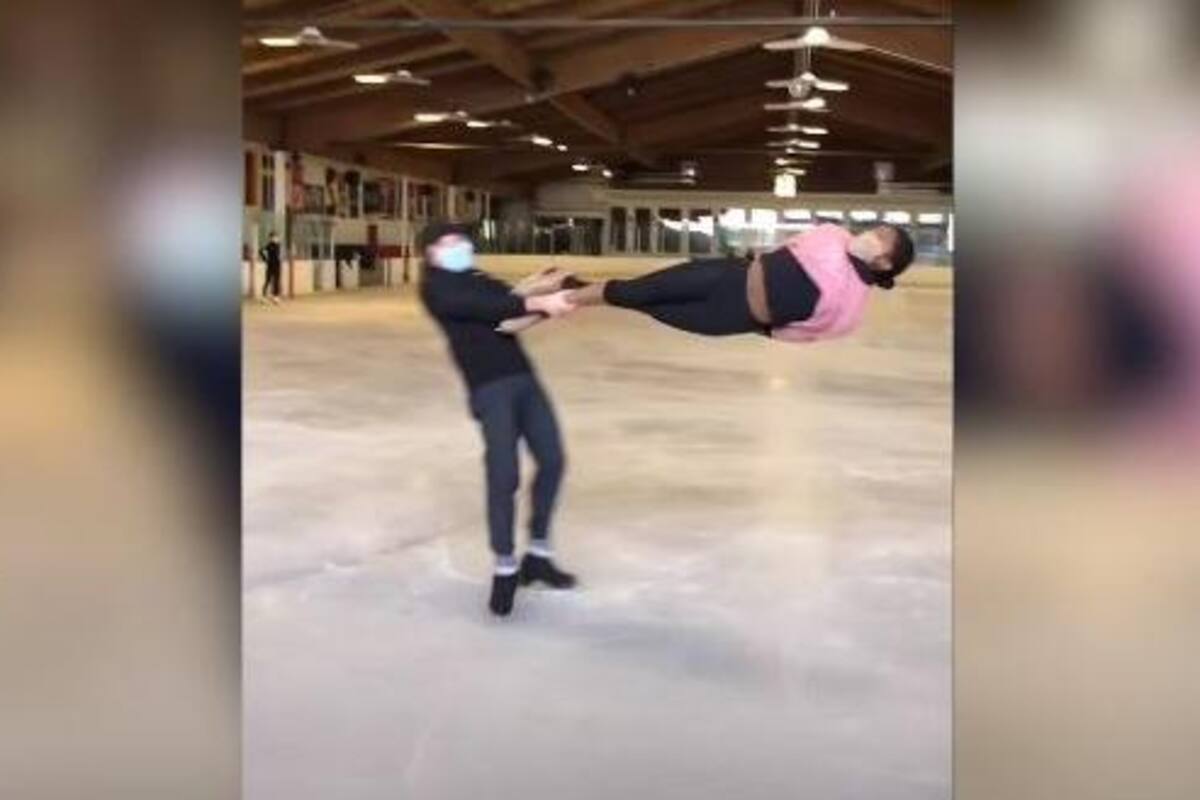 Pareja de patinadores hacen truco que se vuelve viral