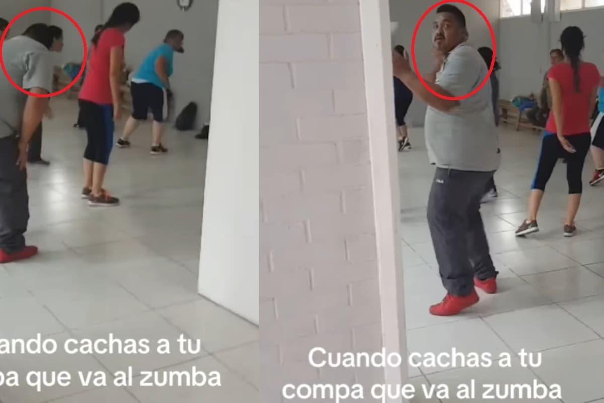 “Déjalo, está justo donde quiere estar”: Hombre capta a su amigo asistiendo de incógnito a clases de zumba