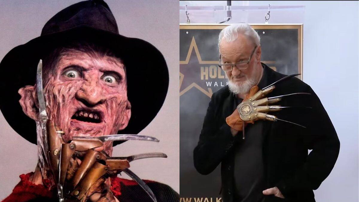 Robert Englund, el eterno Freddy Krueger, posa como su personaje al recibir estrella en el Paseo de la Fama de Hollywood en Halloween