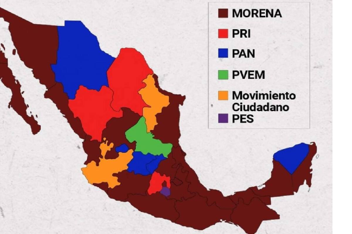 Morena estará gobernando por 3 años en 20 estados del país