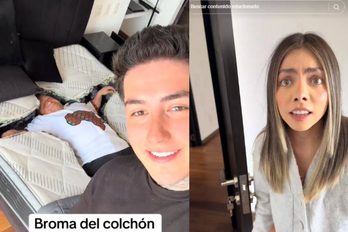 Influencer esconde a su amigo dentro de un colchón para jugarle una broma a su novia