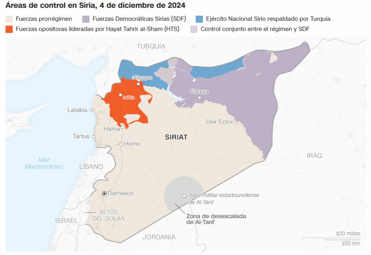 Áreas de control en Siria. / CNN