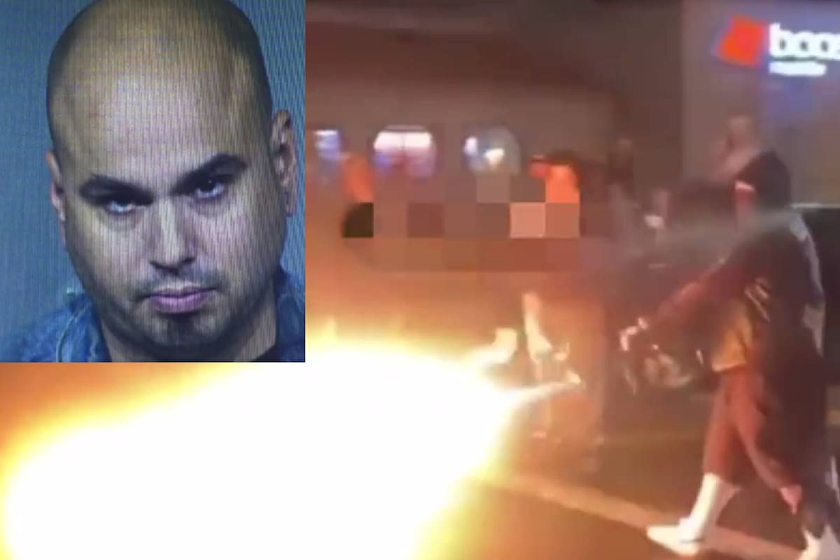 Arrestan a hombre acusado de accionar un lanzallamas durante una toma de calles en California (VIDEOS)