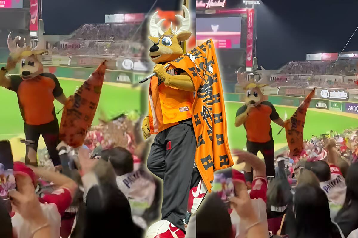 Mascota de Venados se pone la playera de Naranjeros y su afición lo ‘revienta’