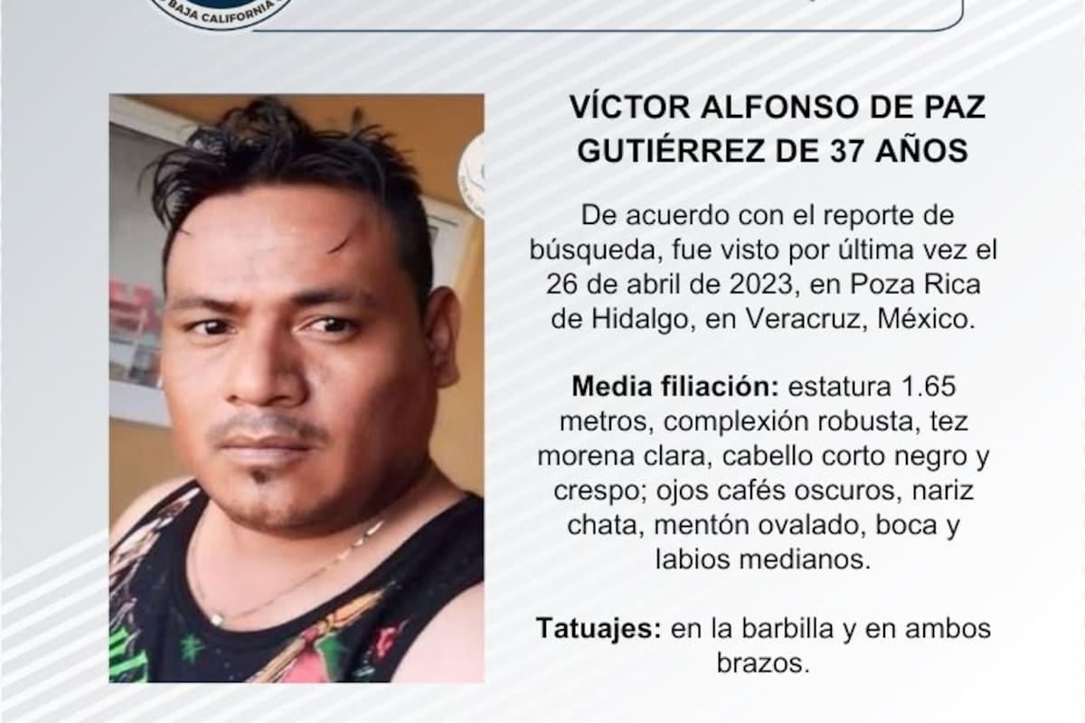 Se busca a Víctor Alfonso de Paz Gutiérrez de 37 años de edad